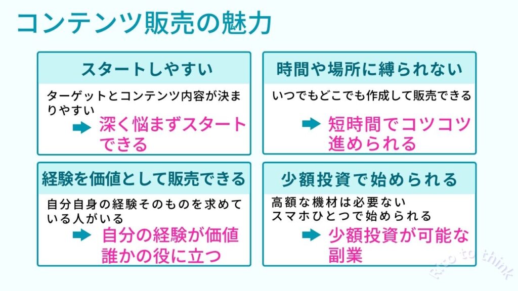 コンテンツ販売の魅力